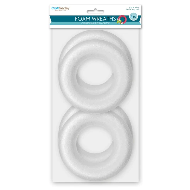 Polyfoam Round Wreath 3.75" x 1"- 4 Pack