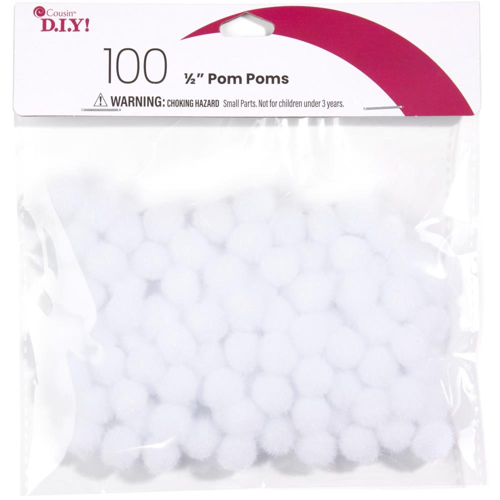 Acrylic Pom Poms .5" 100 Pieces