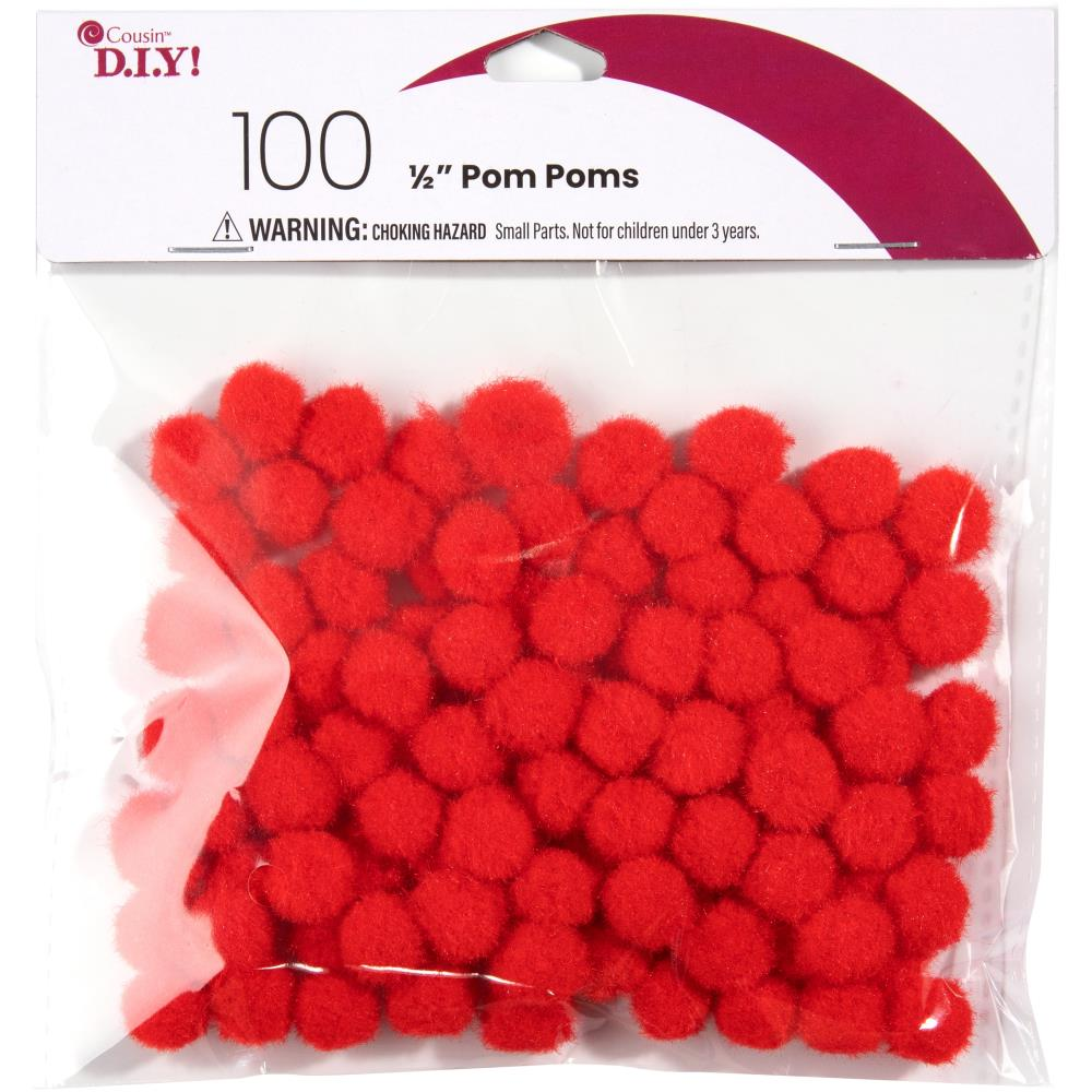 Acrylic Pom Poms .5" 100 Pieces