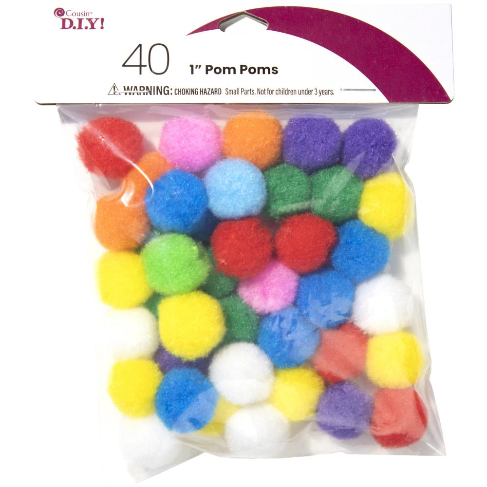 Acrylic Pom Poms 1 Inch 40 Pieces