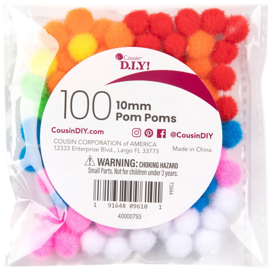 Pom Poms 10 mm 100 Pieces Multi