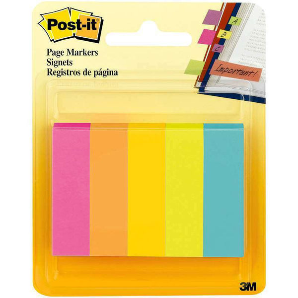 Post It Page Markers .6" x 1.9" 5 Colors