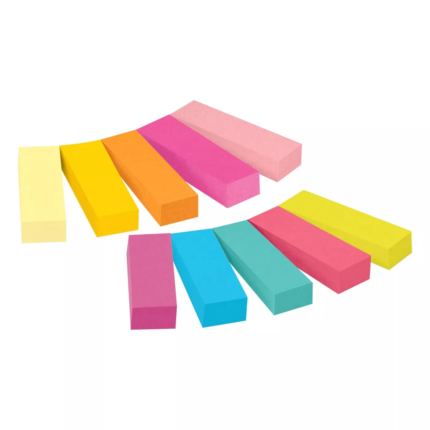 Post It Page Markers Bright  1/2" x 1.75", 10 Pack