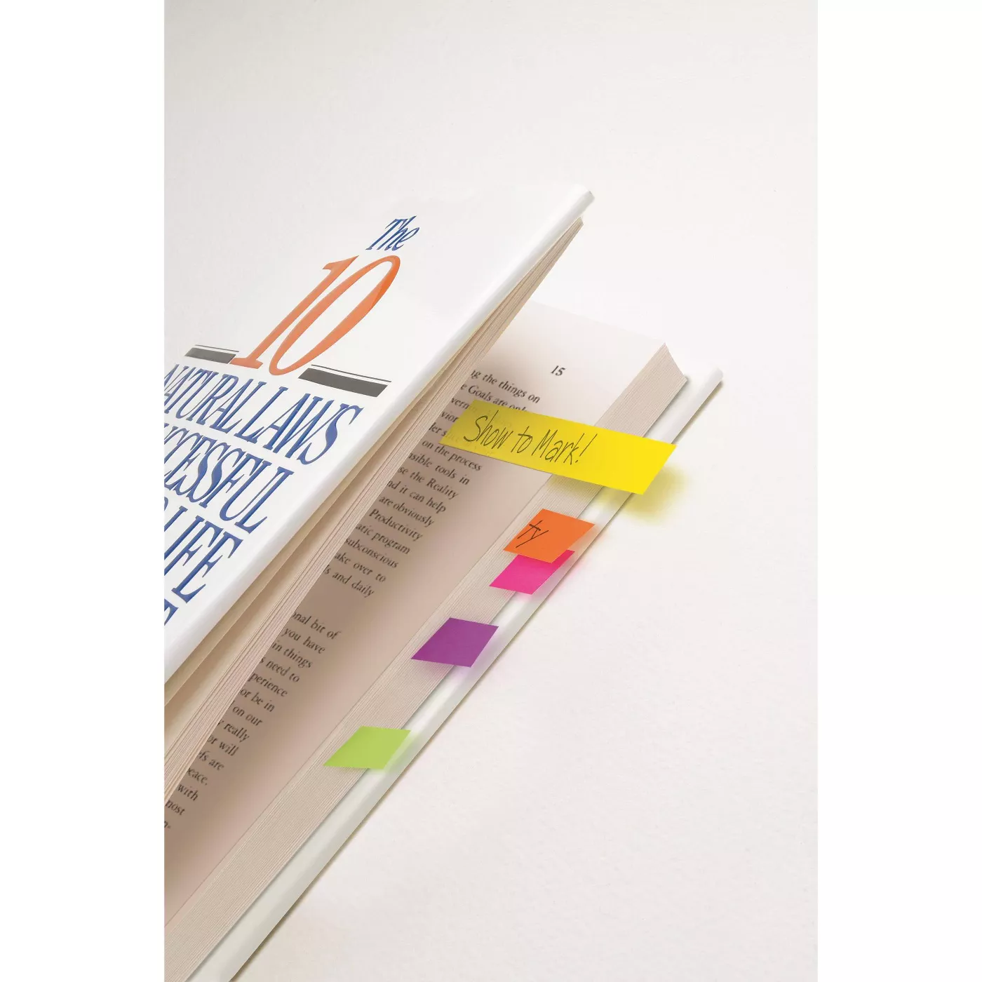 Post It Page Markers Bright  1/2" x 1.75", 10 Pack