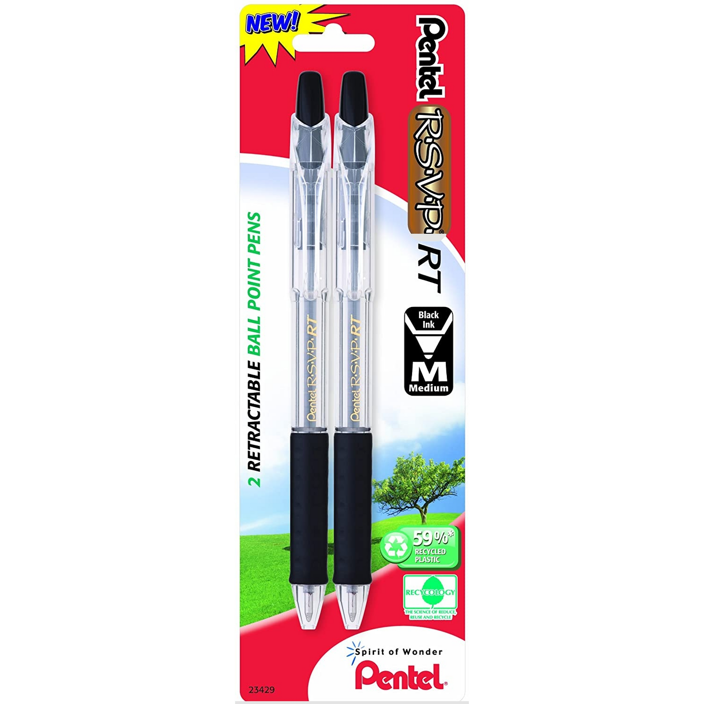 RSVP Retractable Medium Ballpoint Pen Black