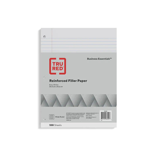 Reinforced Filler Paper Wide Ruled