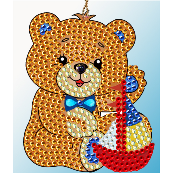 Rhinestone Keychain Sailor Bear