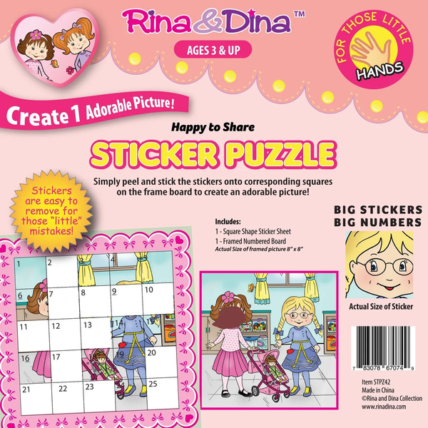 Rina & Dina Little Hands Sharing Toys Sticker Puzzle