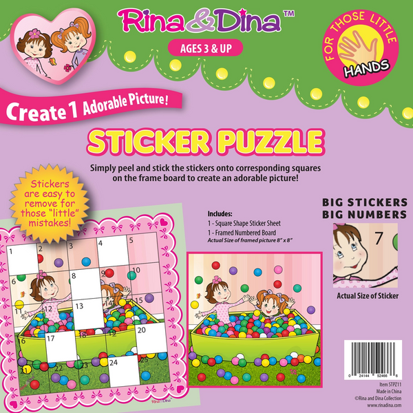 Rina and Dina Little Hand Sticker Puzzle In Balls