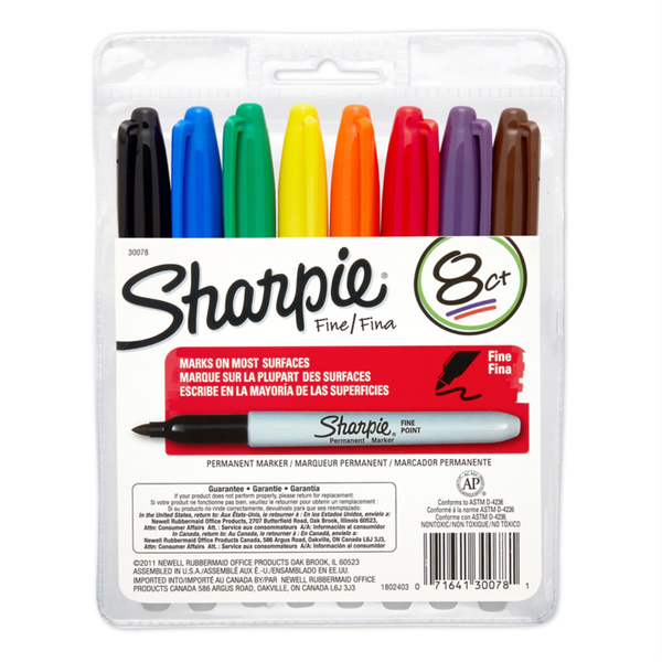 Sharpie Fine Permanent Markers 8 Pack
