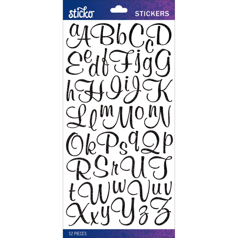 Sticko Alphabet Stickers Glitter Script Small