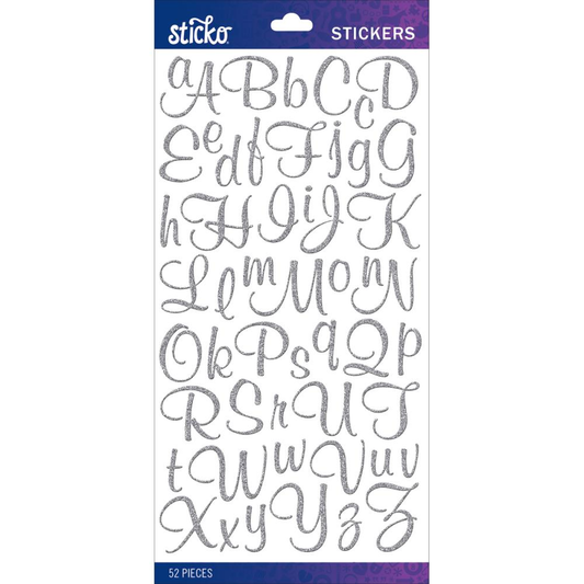 Sticko Alphabet Stickers Glitter Script Small