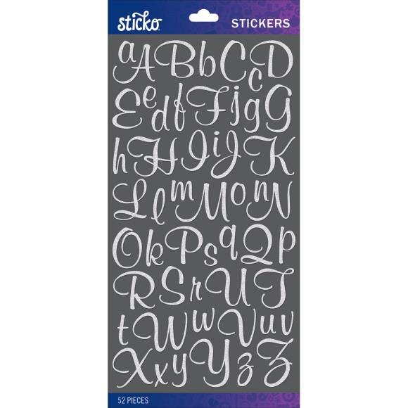 Sticko Alphabet Stickers Glitter Script Small