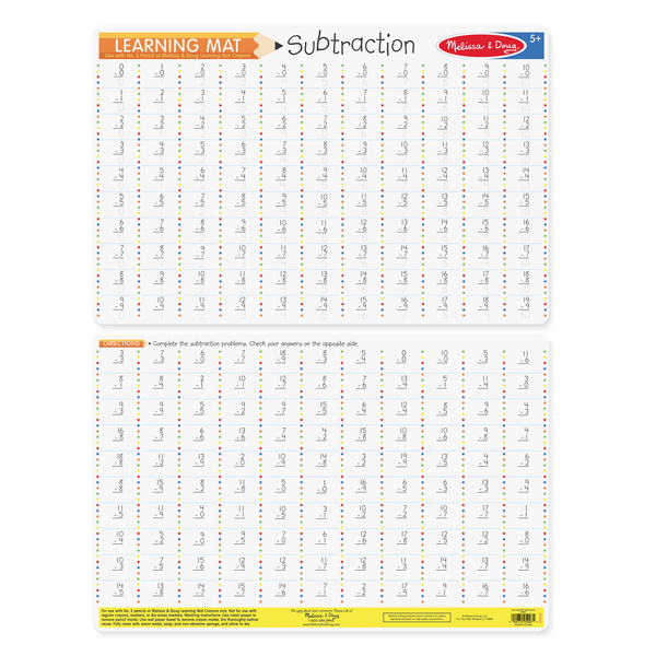 Subtraction Problems Write A Mat