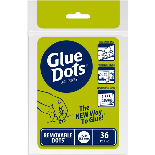Removable Glue Dots 1/2"-36 Count