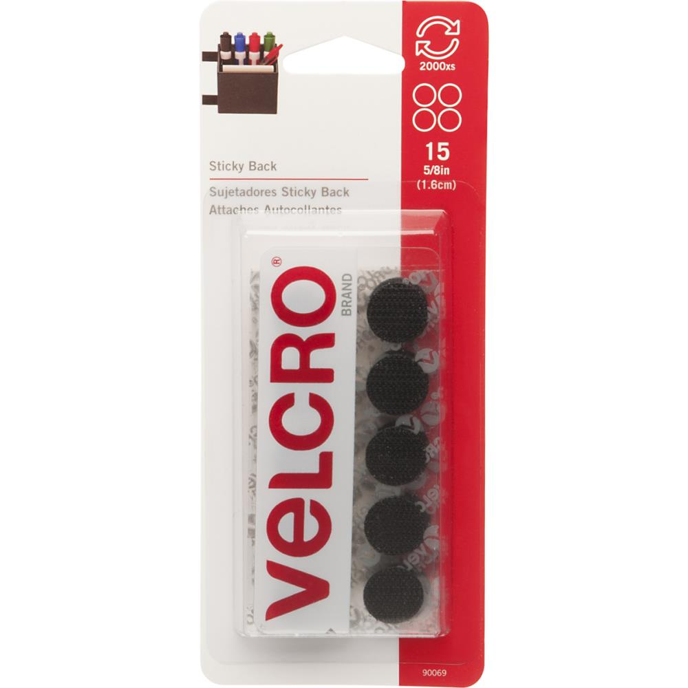 Velcro Sticky Back Coins .625" 15/Pkg